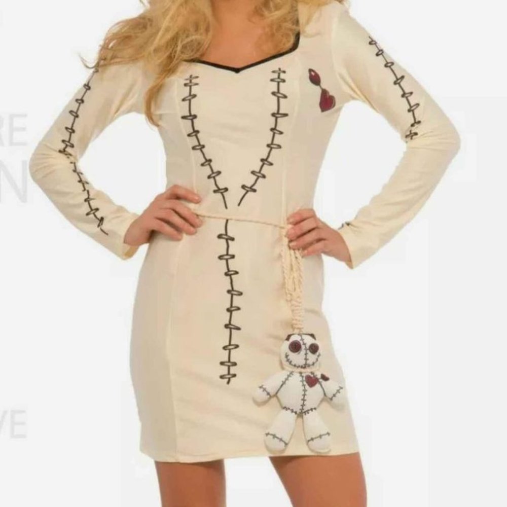 🎃 Size Small Sexy Voodoo Doll Halloween Costume Dress new Womens